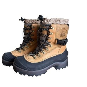 Sorel Conquest Thinsulate Mens Winter Waterproof Snow Boots Brown/Black Size 8